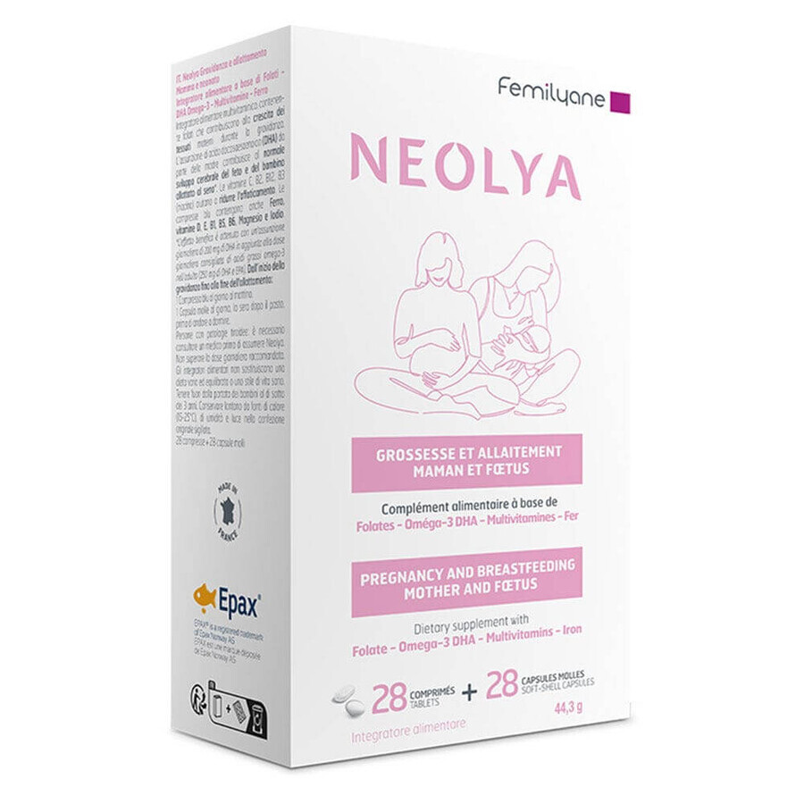 Bailleul Femilyane Bailleul Femilyane Neolya embarazo y lactancia madre y feto 28 comprimidos + 28 perlas