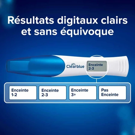 Prueba de embarazo digital Clearblue con edad estimada del embarazo 2 pruebas