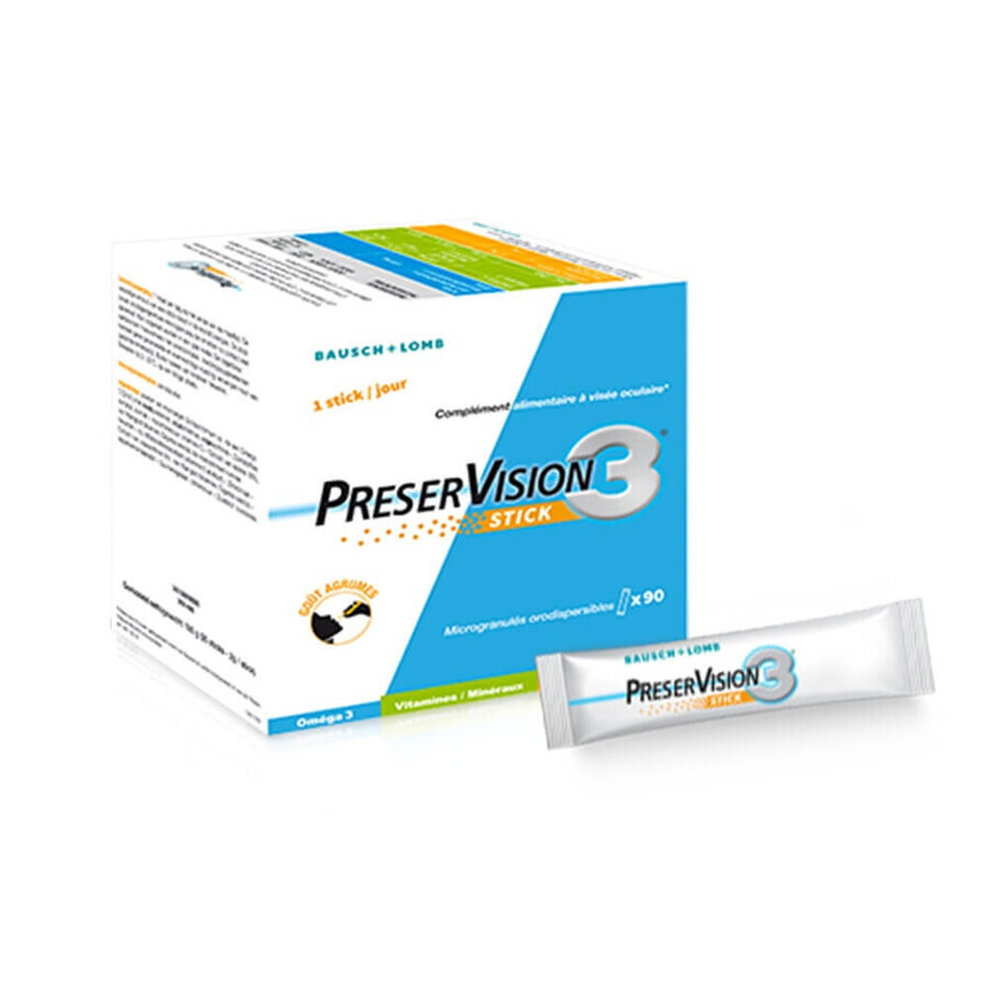 Buy Bausch&Lomb Preservision Nutritional Supplement for Eyesight 3 90 sticks Orosoluble Bausch&Lomb Preservision Nutritional Supplement for Eyesight 3 90 sticks Orosoluble