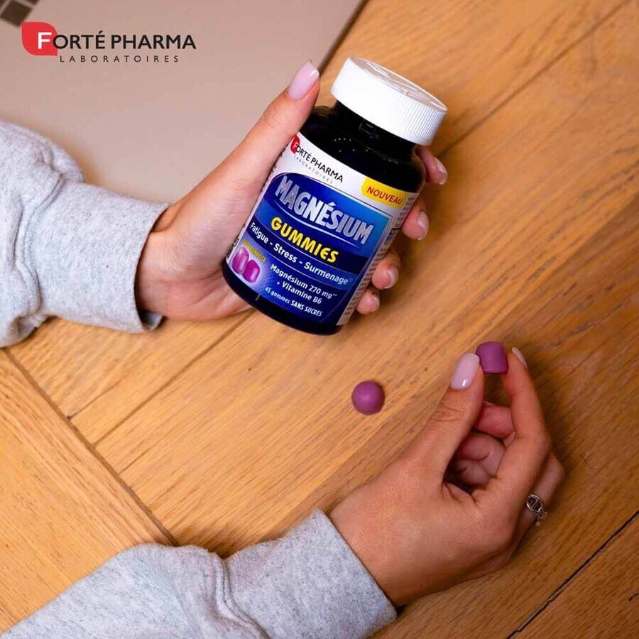 Forté Pharma Magnesium Goût Framboise Sans sucres 45 Gummies