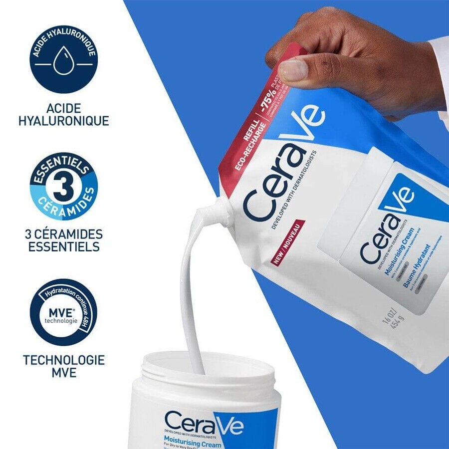 Cerave Body Navulling eco hydraterende balsem voor droge en zeer droge huid 454g