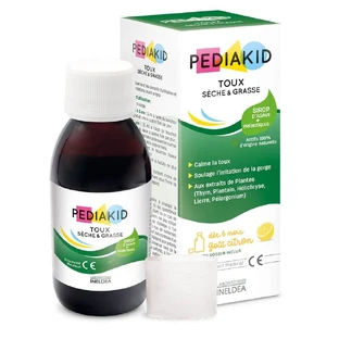 Pediakid Hoestsiroop met citroensmaak, droog en winderig 125 ml
