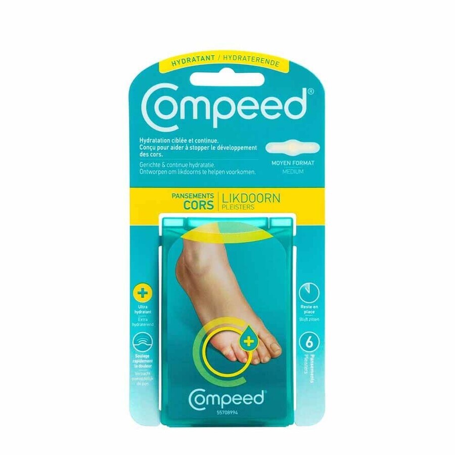 Compeed Pansements Cors Hydratant Moyen Format X6
