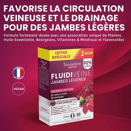Santarome Fluidiveine Jambes Légères 60 comprimidos