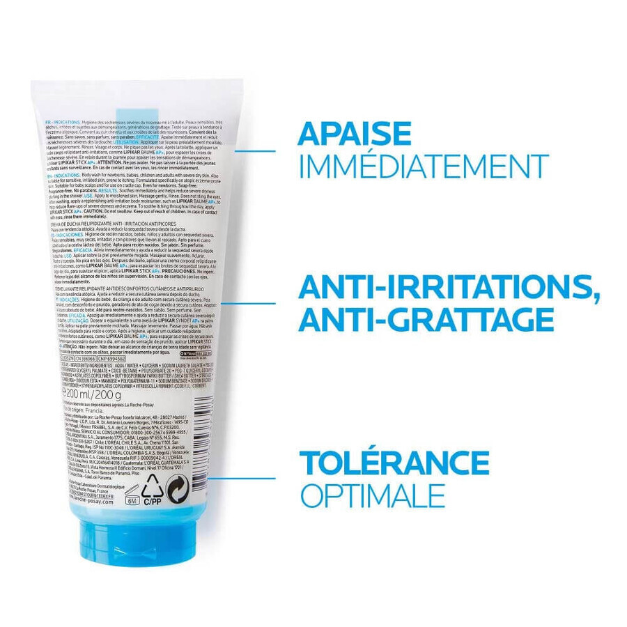 La Roche-Posay Lipikar Relipidating Cleansing Cream Syndet AP+ Atopic Skin 200ml La Roche-Posay Lipikar Relipidating Cleansing Cream Syndet AP+ Atopic Skin 200ml