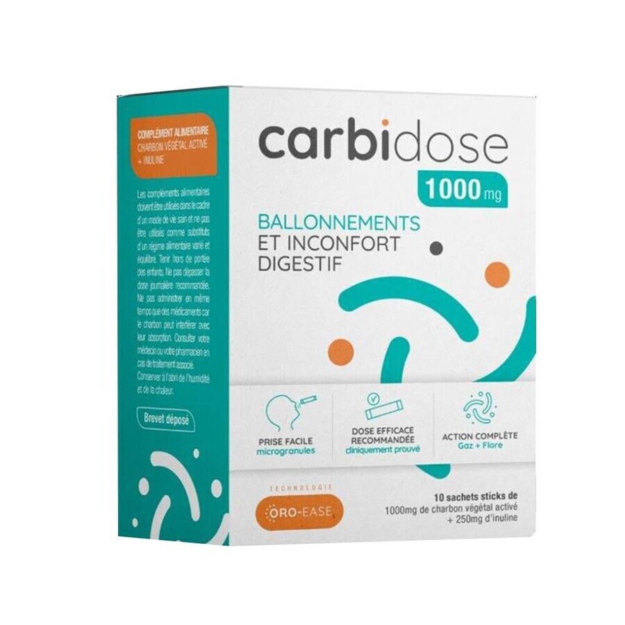 Carbidose Bloating and digestive discomfort 1000 mg x10 sachets