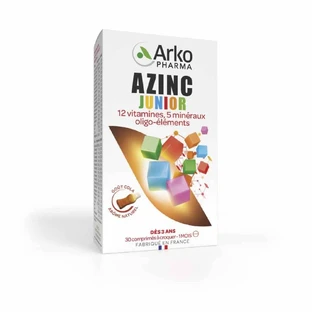 Arkopharma Azinc Junior Goût Cola Vitamines C & E, Zinc 30 comprimés