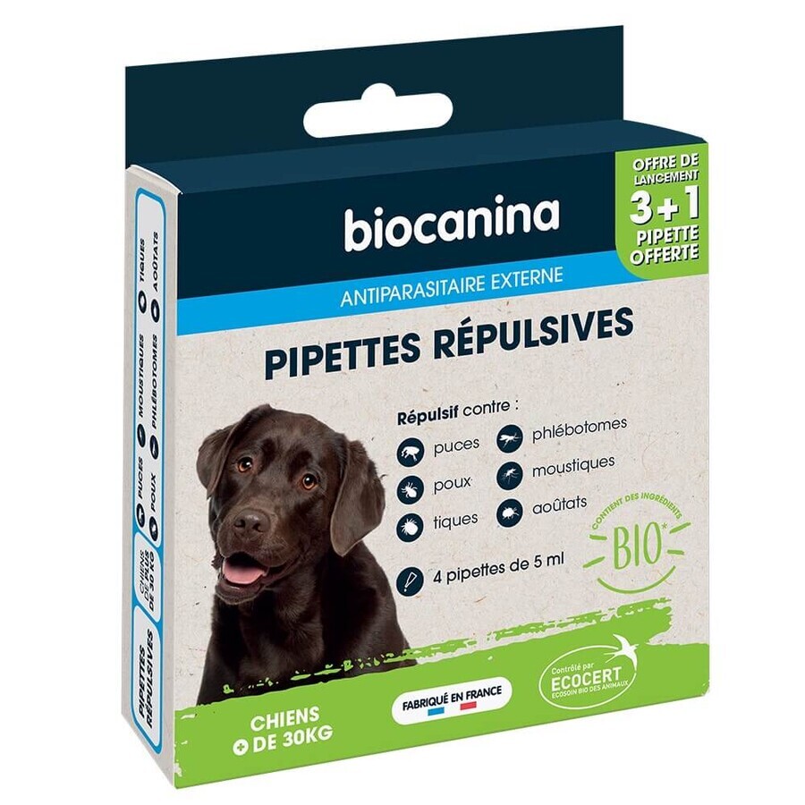 Biocanine Repellent Pipette for Dog over 30 kg 3 pipettes + 1 free