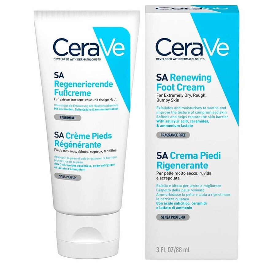 Cumpără Cerave Body SA Regenerating Foot Cream Piele foarte uscată, crăpată și aspră 88ml Cerave Body SA Regenerating Foot Cream Piele foarte uscată, crăpată și aspră 88ml