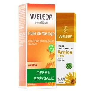 Weleda Arnica Aceite de Masaje 100ml + Crema 25g Preparación y recuperación física para el deporte