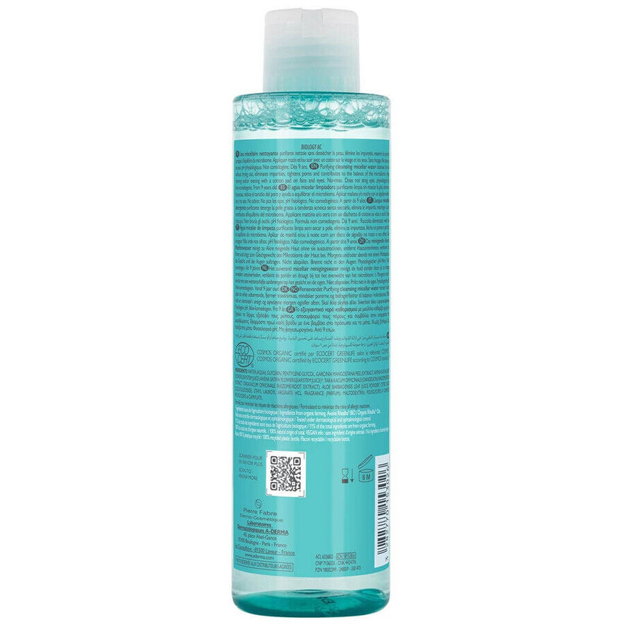 A-Derma Biology AC Micellar Cleansing Water Purifying Bio 200ml A-Derma Biology AC Micellar Cleansing Water Purifying Bio 200ml