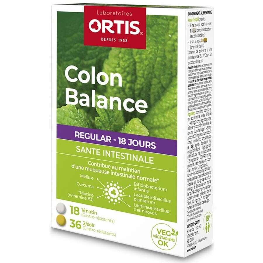 Ortis Colon Balance Regular Bloating 54 Tablets