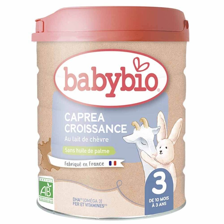 Babybio Caprea 3 Wachstum Bio-Ziegenmilchpulver von 10 Monaten bis 3 Jahren 800g