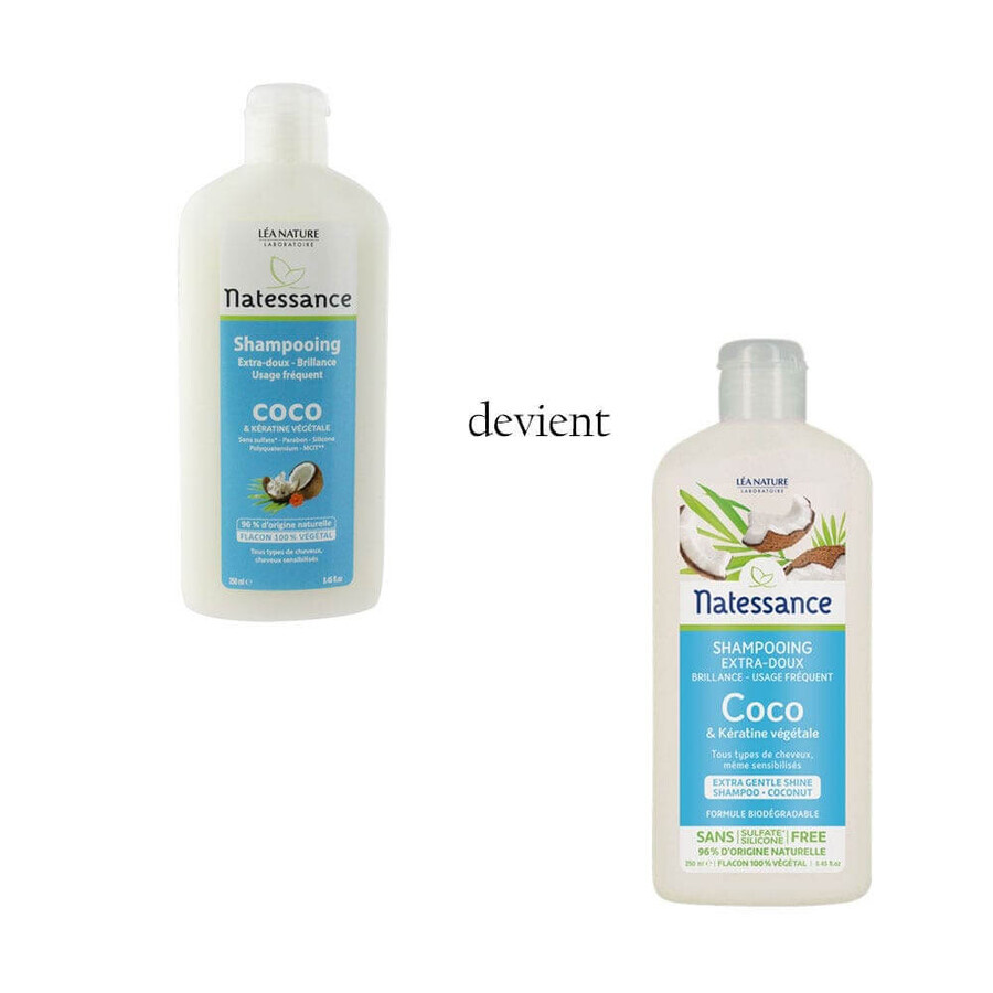 Natessance Coco Vegetable Keratin Shampoo for all hair types and sensitivities 250ml