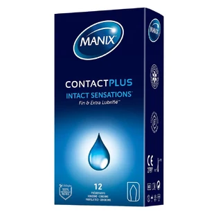 Manix Contact Plus Thin and Extra Lubricated Condoms x12