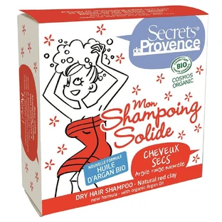 Secrets de Provence Shampoing solide Cheveux secs Argile Rouge naturelle Bio 85g