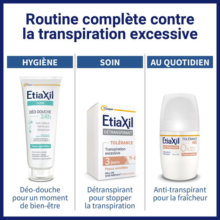 Etiaxil Anti-Transpirant Déodorant Roll-on 48H Tolérance Peaux Sensibles 50ml
