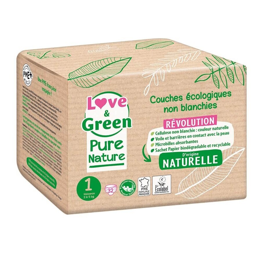 Winkel op Love&Green Pure Nature Ecologische Luiers Maat 1 x 32 Love&Green Pure Nature Ecologische Luiers Maat 1 x 32