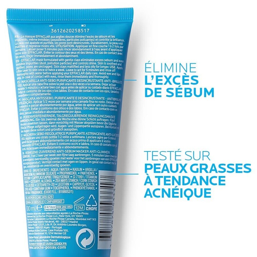 La Roche-Posay Effaclar Sebum regulierende Maske 100ml La Roche-Posay Effaclar Sebum regulierende Maske 100ml