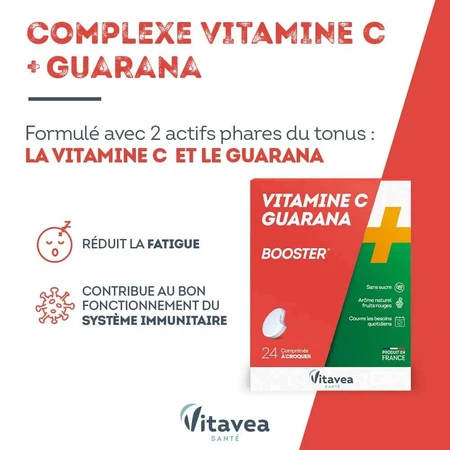 Vitavea Santé Vitamine C + Guarana Booster 24 kauwtabletten