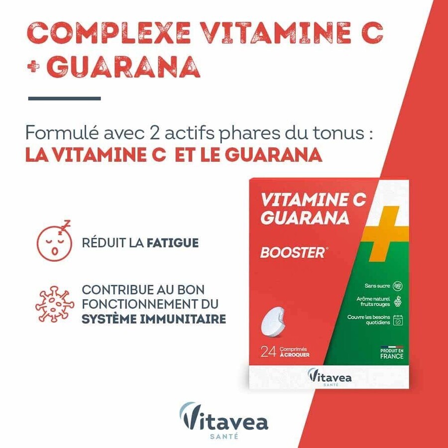 Vitavea Santé Vitamins C + Guarana Booster 24 Chewable Tablets