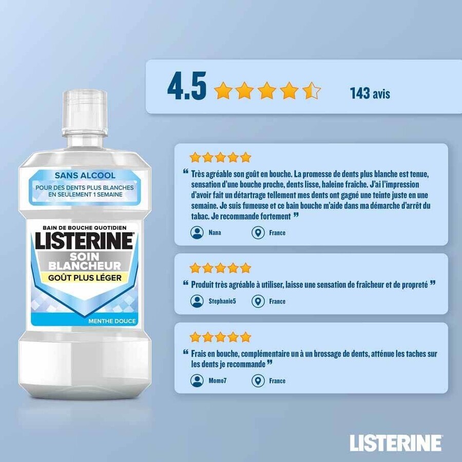 Listerine Aufhellendes Bad Minze 500ml