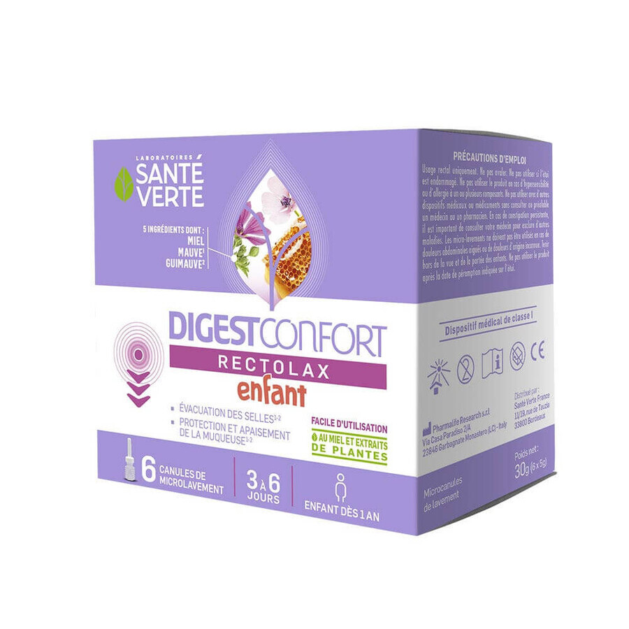 Sante Verte DIgestConfort Rectolax Bambino 6 x 5 g canules DIgestConfort Sante Verte Bambino 6 x 5 g canules