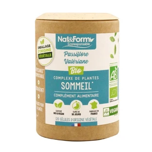 Nat&Form Sommeil - Passiflore/Valeriane Bio 120 gélules végétales