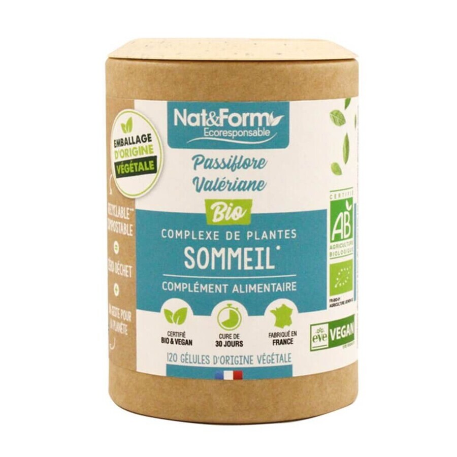 Nat&Form Sleep - Floarea pasiunii/Valerian organic 120 capsule vegetariene