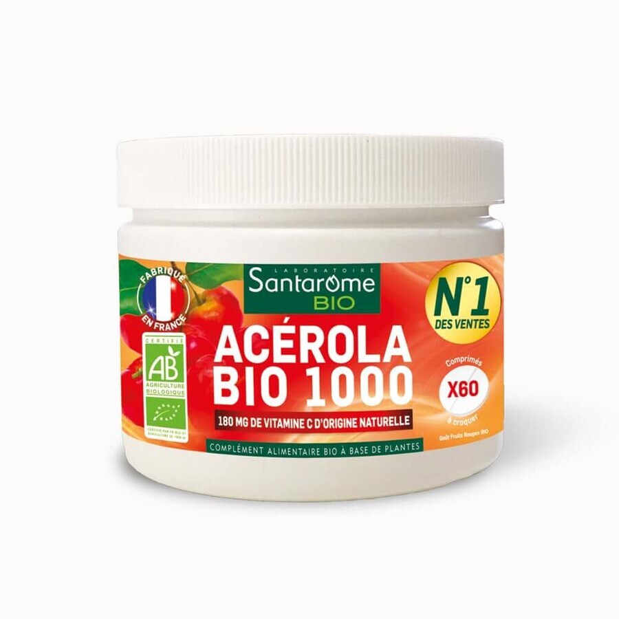 Santarome Acérola Bio 1000 - Vitamine C naturale 60 comprimate