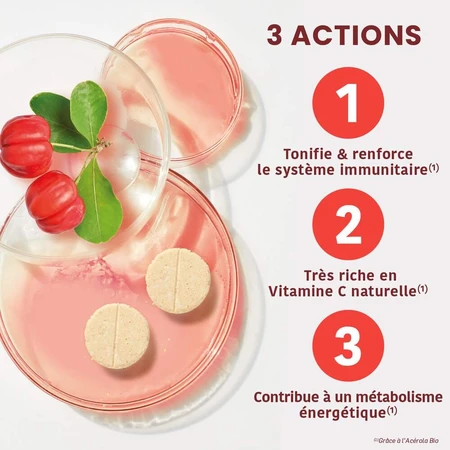 Santarome Acérola Bio 1000 - Vitamine C naturelle 60 Tabletten