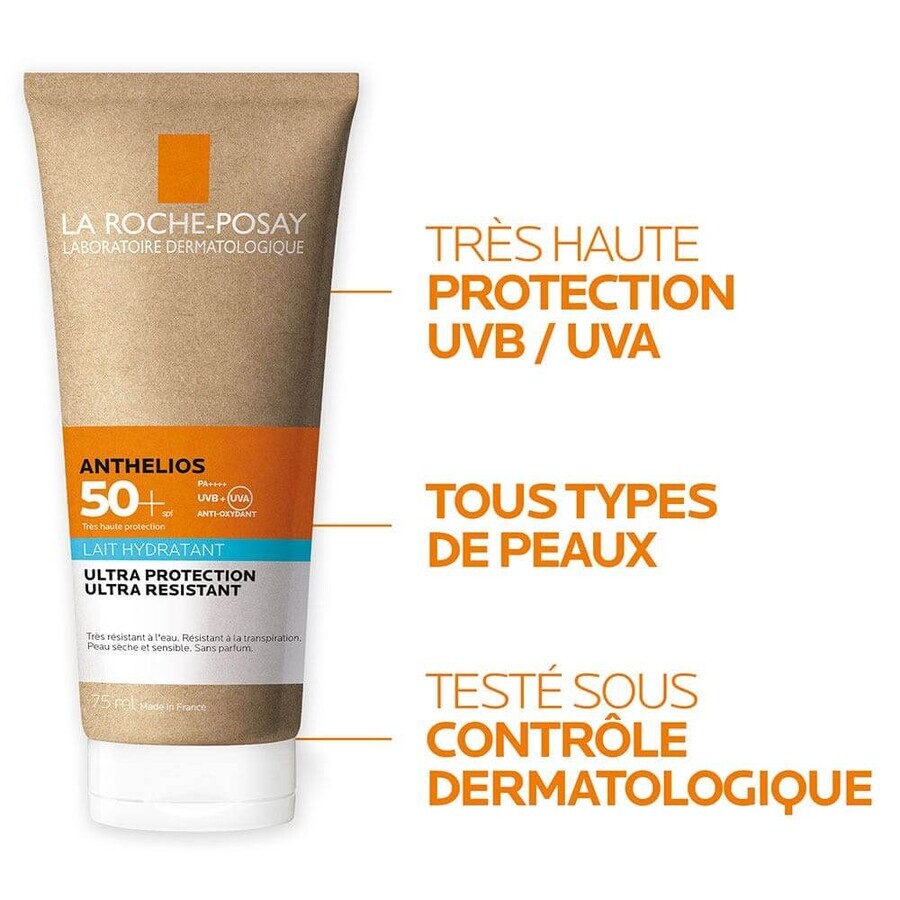 La Roche-Posay Anthelios Crème solaire en Lait Hydratant Corps spf50+ Sans Parfum 75ml