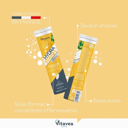 Vitavea Santé Isotonische Lösung Optimiert Flüssigkeitszufuhr und Energie 20 Brausetabletten