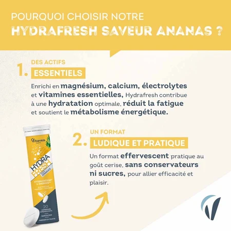 Vitavea Santé Isotonische Lösung Optimiert Flüssigkeitszufuhr und Energie 20 Brausetabletten