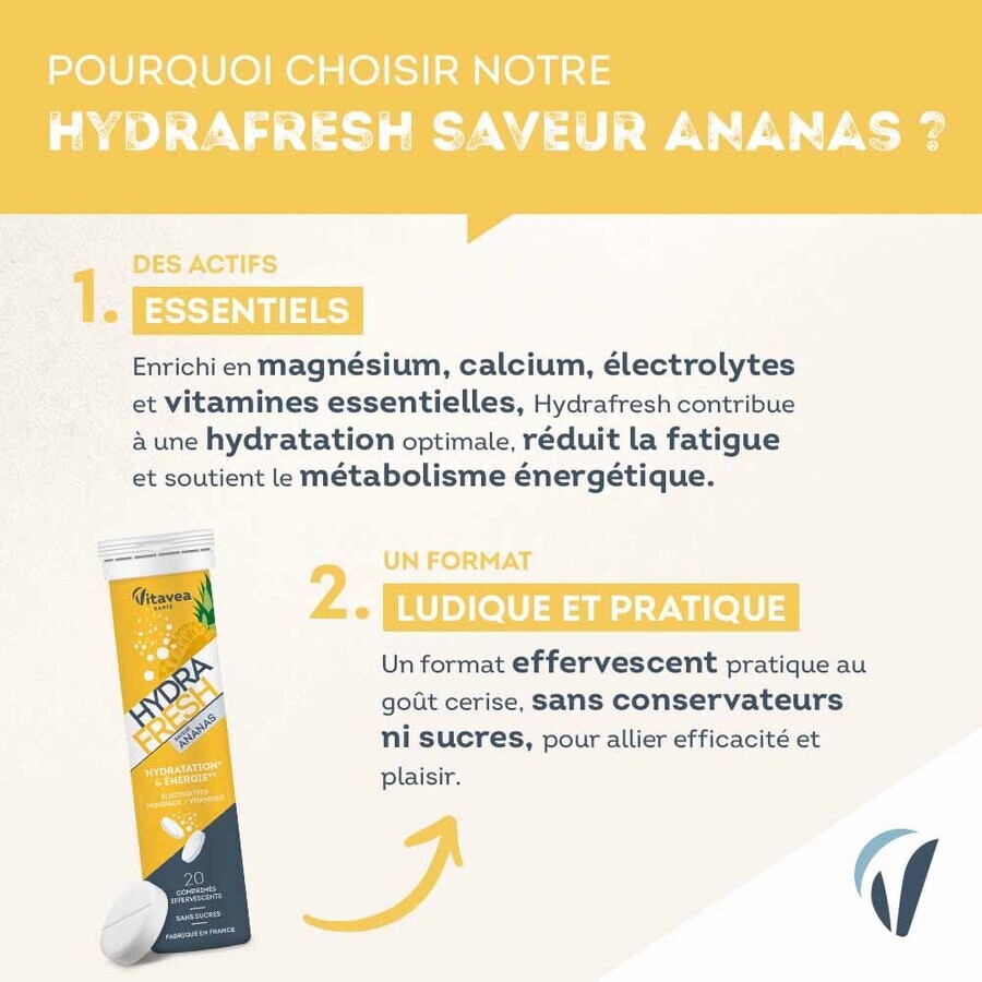 Vitavea Santé Isotonic solution Optimizes hydration and energy 20 effervescent tablets