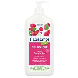 Natessance Kids Gel de ducha ecológico sin sulfatos Frambuesa 500 ml