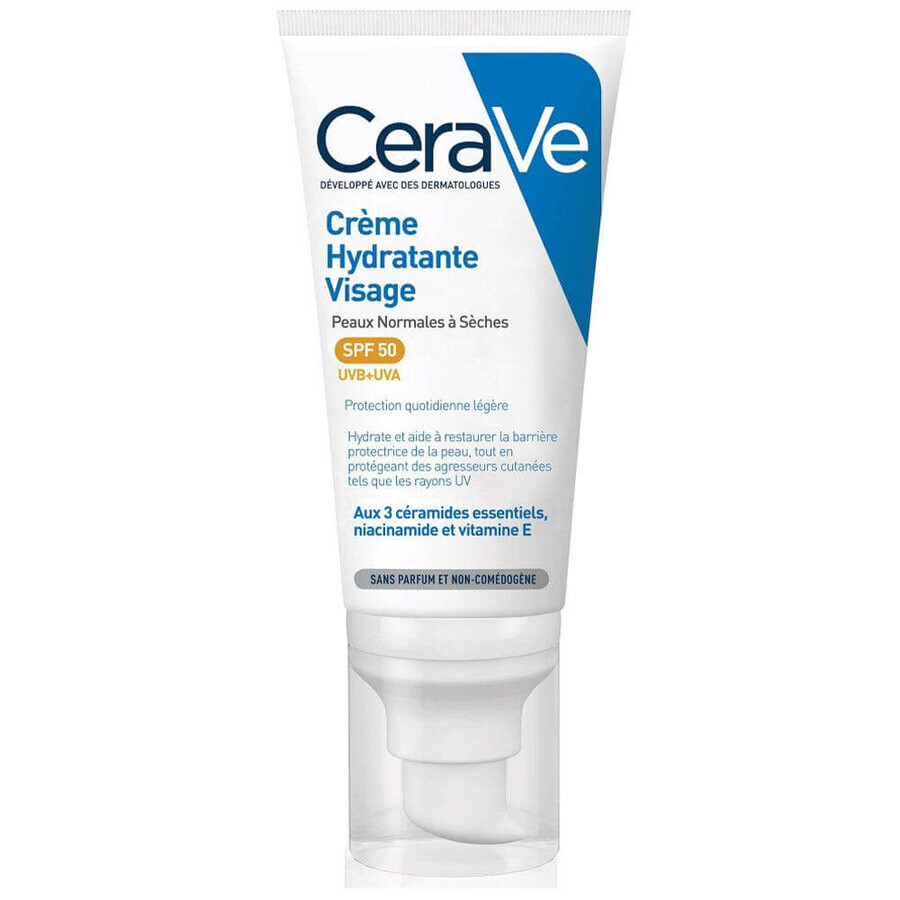 Cerave Cremă de față hidratantă SPF50 Piele normală până la uscată 52ml
