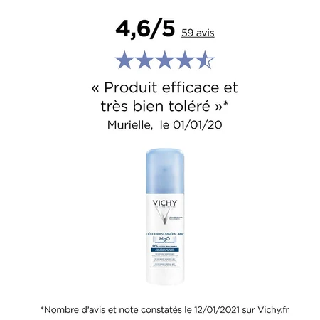 Vichy Déodorant Peaux Sensibles 48h Minéral 2x125ml