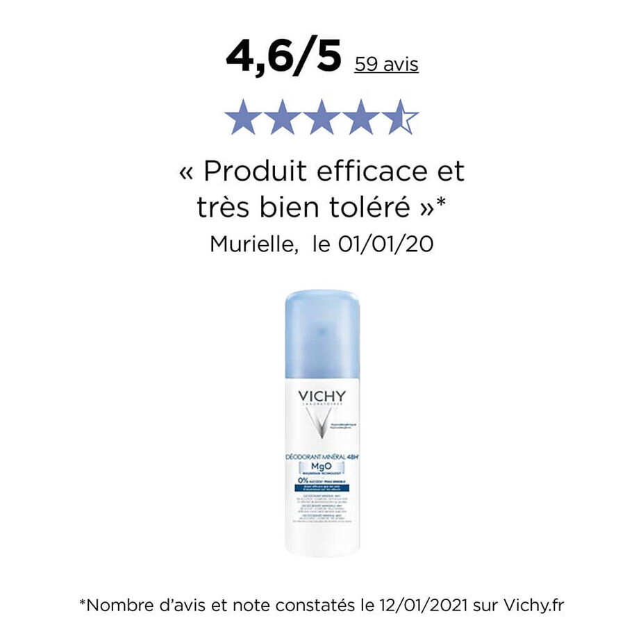 Vichy Deodorant Spray Mineral Sensitive Skin Schutz 48h 2x125ml Vichy Deodorant Spray Mineral Sensitive Skin Schutz 48h 2x125ml