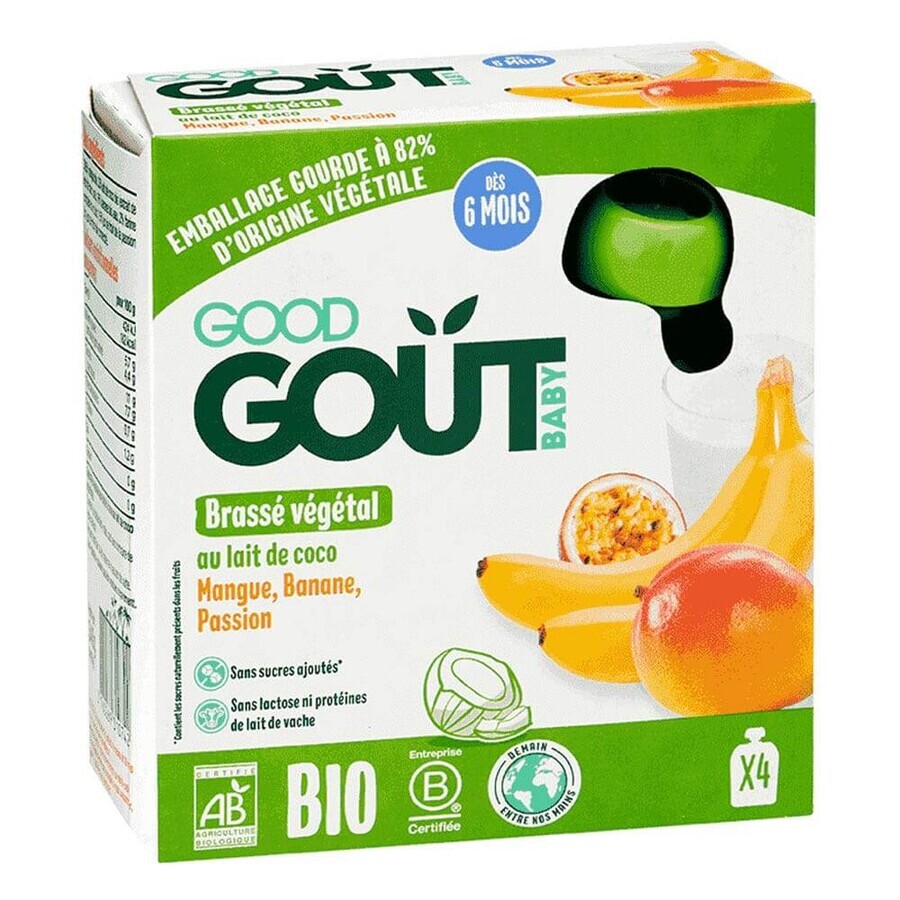 Good Gout Dessert Brassé Végétal Organic coconut milk, Mango, banana and passion fruit squash From 6 months 4x85g