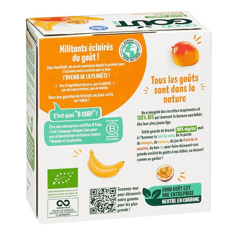 Good Gout Dessert Brassé Végétal Organic coconut milk, Mango, banana and passion fruit squash From 6 months 4x85g