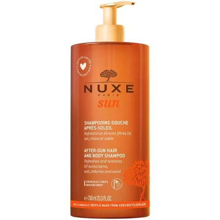 Nuxe Sun Champú de ducha hidratante para después del sol para cuerpo y cabello 750ml