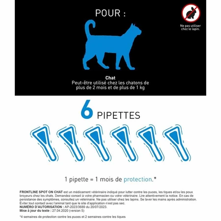 Frontline Spot On Gatos 6 Pipetas 0,5ml