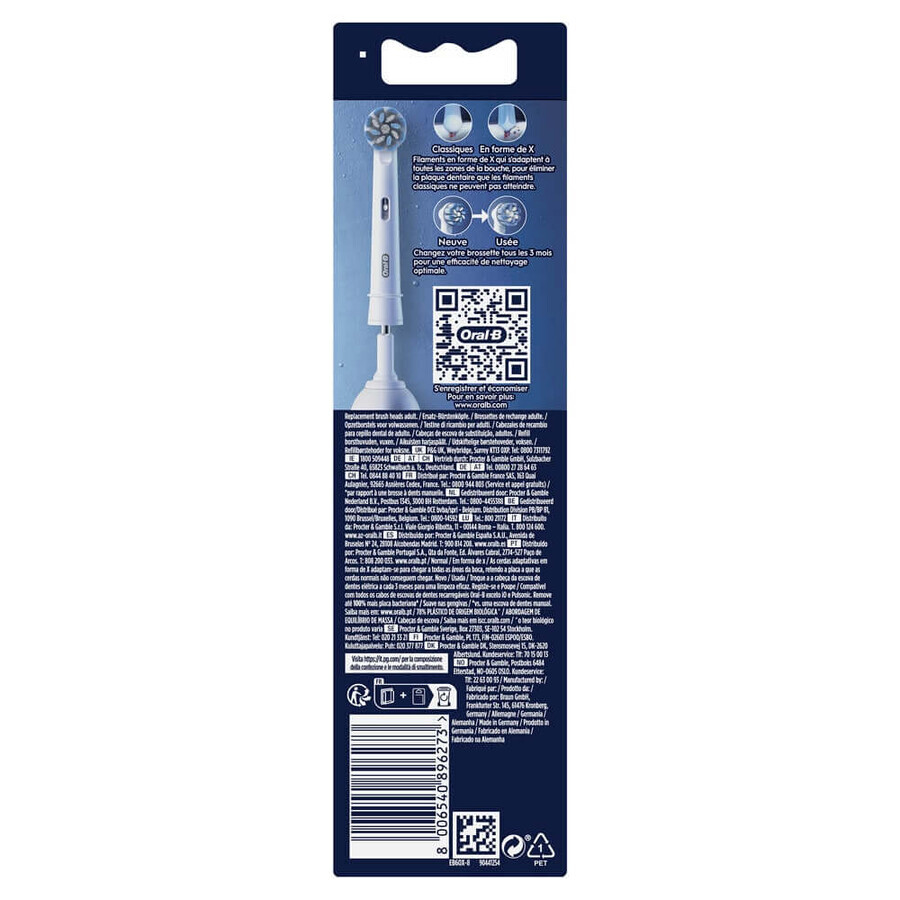 Oral-B Sensitive Clean Replacement Electric Toothbrush Heads x8