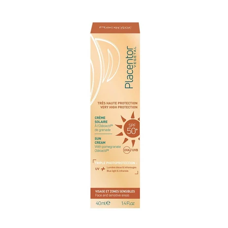 Placentor Végétal SUN CREAM FACE AND SENSITIVE AREAS SPF50+ visage et zones sensibles 40 ml