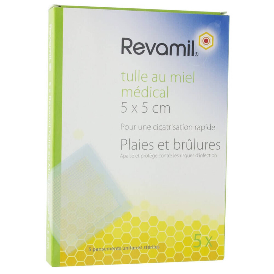 Comprar Revamil Miel Medical Tul 5x5cm 5 Apósitos 40g Revamil Miel Medical Tul 5x5cm 5 Apósitos 40g