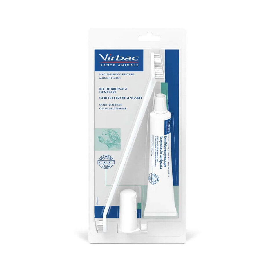 Virbac Toothpaste Kit for dogs with poultry flavor 70g