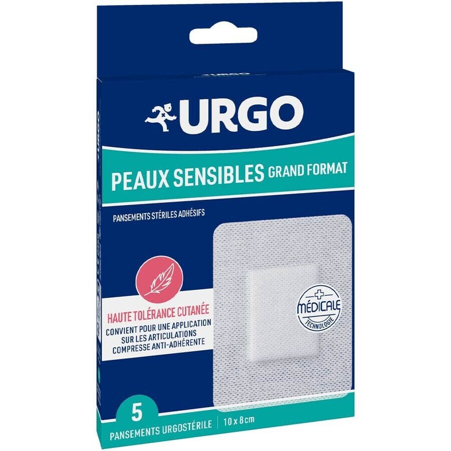 Shop Urgo Urgosterile Dressings für empfindliche Haut Große Größe 10x8cm x5 Urgo Urgosterile Dressings für empfindliche Haut Große Größe 10x8cm x5