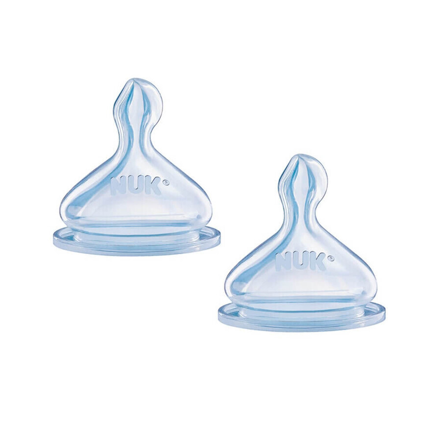 Nuk Tetines Physiologiques Silicone Transparentes First Choice Ventilees Air System 6 Mois Et Plus Pack De 2