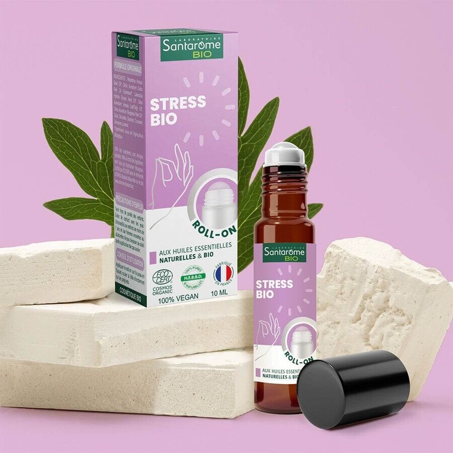 Santarome Roll-On Stress Bio Met Essentiële Oliën 10ml